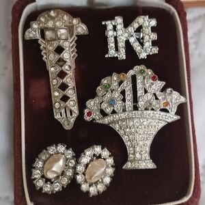 Vintage Small Haul Paste Rhinestones 4pcs tlc